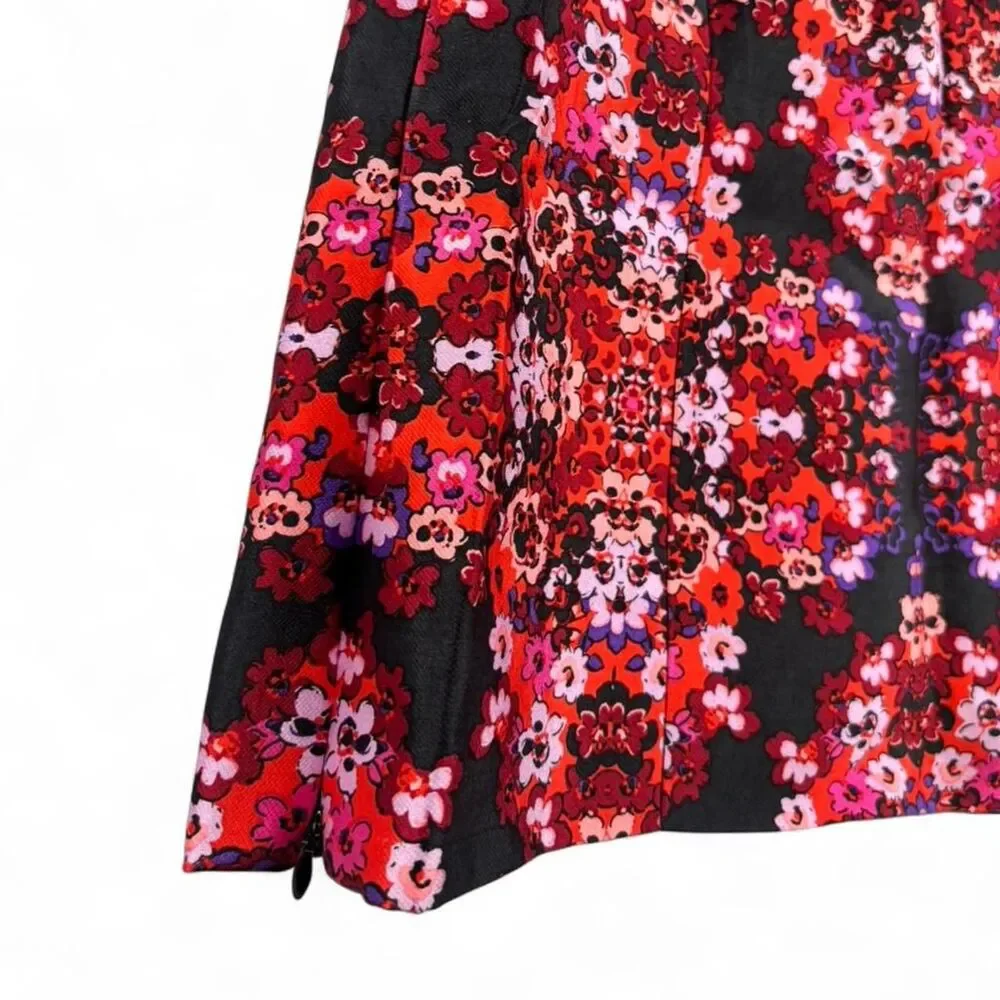J.Crew Women’s Multicolor Floral Silk Sleeveless Top Side Zip Size 0